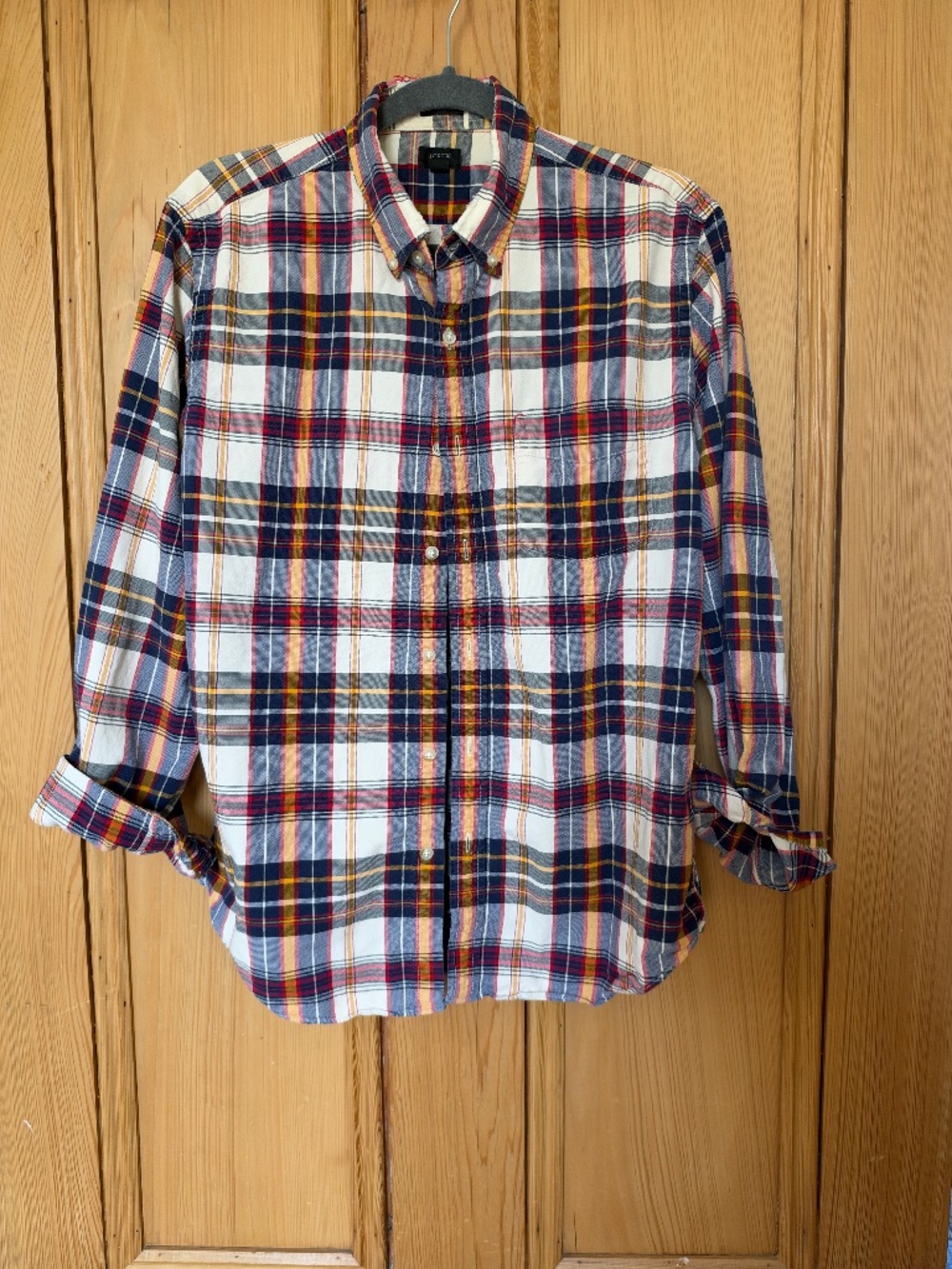 J Crew Slim Button Down Shirt in Plaid, Size L